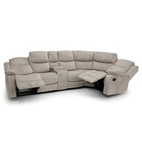 Canapé d'angle inclinable manuel en tissu microfibre Geeksofa Furniture, 5 places, avec console, pour salon