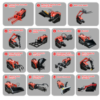 China Micro Wheel Skid Steer Loader Dengan Aksesori Bucket Hidrolik Mini Loader Kecil untuk Dijual
