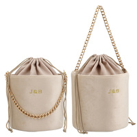 Sacs de rangement en velours, accessoires de toilette, sac à cosmétiques, à cordon rond, poignée en chaîne, pour maquillage et produits de beauté
