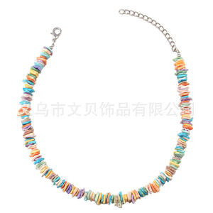 Collier Coquillage Géométrique pour Femme, Ensemble de Bijoux Tendance, Origine Yiwu, Design Unique Fait Main Irrégulier pour Usage Quotidien - Product Image 4