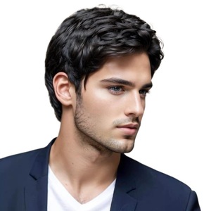 วิกผมผู้<span class=keywords><strong>ชาย</strong></span>ทรงผมสั้นแบบยุโรปอเมริกันขายดี พร้อมหน้าม้า แสกข้าง เทคนิคการผลิตแบบจักรกล จัดส่งแบบดรอปชิปปิ้ง - Product Image 5