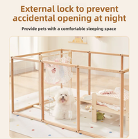 Clôture pour animaux de compagnie transparente et incassable en bois respirant avec porte, enclos pour petits chiens, cage sans assemblage requis, pour intérieur