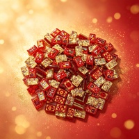Tuiles de Mahjong Américain en Acrylique Rouge Vif, Translucides, avec Supports – Cadeau de Noël, Confettis Artistiques