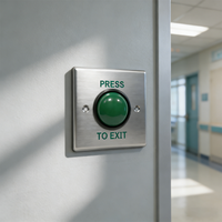Bouton de sortie champignon à grande tête en acier inoxydable 12-36V 3A, étanche IP65, interrupteur de déverrouillage de porte NO NC pour portail extérieur/intérieur