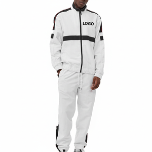 2025 vêtements de luxe décontracté couleur bloc survêtement doux mode coupe-vent survêtement OEM nouveau élégant plaine Patchwork Joggers ensemble - Product Image 1