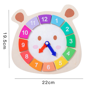Jouets Montessori <span class=keywords><strong>en</strong></span> <span class=keywords><strong>bois</strong></span> horloge de dessin animé <span class=keywords><strong>en</strong></span> forme d'ours <span class=keywords><strong>arc</strong></span>-<span class=keywords><strong>en</strong></span>-<span class=keywords><strong>ciel</strong></span> <span class=keywords><strong>12</strong></span> pièces amovibles horloge jouet d'apprentissage jouet d'éducation précoce - Product Image 6