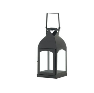Classic <b>Black</b> Metal <b>Lantern</b> Candle Holder Decorative Floor and Tabletop <b>Lantern</b> with Glass Panels for Home Decor Wedding - Product Image 3