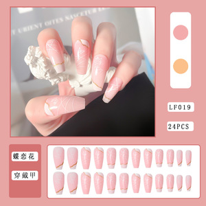 <span class=keywords><strong>Uñas</strong></span> Postizas Francesas con Diseño de Mariposa y Flores, Acrílicas, ABS, Removibles, Extensión de <span class=keywords><strong>Uñas</strong></span> <span class=keywords><strong>para</strong></span> Dedos, Venta al Por Mayor - Product Image 2