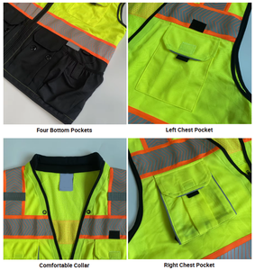 Chaleco de Seguridad CITICITY Personalizable para Construcción, Reflectante, con Parte Inferior Negra, para Ingenieros y Topógrafos, Bicolor, con Bolsillo Trasero - Product Image 5