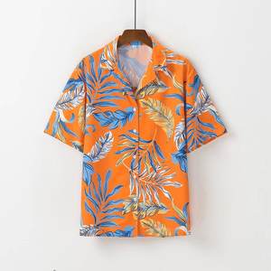 T-shirts personnalisés d'été Hawaii Fiesta Camisa Hawaiana Algodon Para Hombre Chemise <span class=keywords><strong>Hawaienne</strong></span> Aloha Beach Chemise décontractée tropicale pour homme - Product Image 3