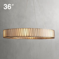 Lustre LED moderne de luxe de 36 pouces pour villa, suspension réglable en hauteur, à intensité variable, grand lustre rond pour hall d'hôtel et décoration intérieure