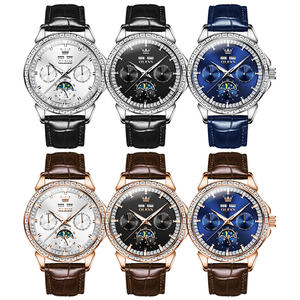 Pour OLEVS 6695 <span class=keywords><strong>montre</strong></span> mécanique automatique de luxe pour hommes étanche Phase de lune conception plongeur mode affaires robe Style cuir - Product Image 6
