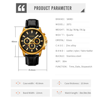 Jam Tangan Pria SKMEI Classics Fashion Kulit Alloy Quartz Kaca Tahan Air 3BAR Luminous Chronograph Sport Mewah Grosir