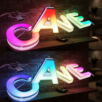 Vente directe d'usine, lettres lumineuses LED en PVC colorées, design créatif réglable, imperméables, personnalisées pour la décoration de bureau