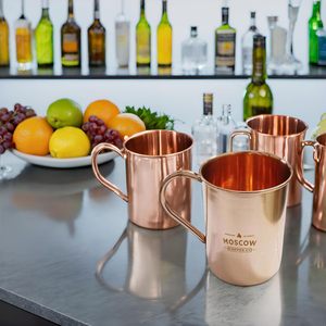 PARIJAT Artisanat Moderne Cuivre Moscou Mules Tasses 16 oz Capacité Lot de 4 Micro-ondes & Thermique Coffre-fort avec Logo - Product Image 6