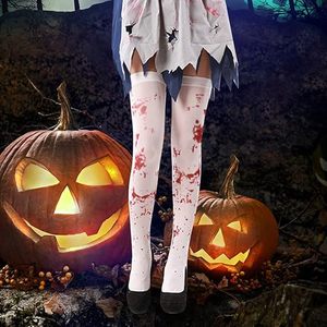 Vrouwen Kousen Hoge Sokken Handschoenen Set Halloween Party Cosplay Kostuum Met Bloed Bevlekte Sokken Bloederige Sokken Voor Eng Zombiefeest - Product Image 6