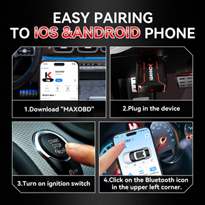 Pembaca kode Mobil Sistem penuh, alat DIY mobil MAXOBD <span class=keywords><strong>Bluetooth</strong></span> 5.2 - Product Image 6