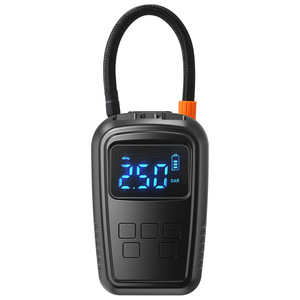 Bomba de aire portátil para coche con pantalla digital, inflador de neumáticos de alta presión de 250 bares con función de batería externa, color negro - Product Image 5