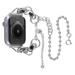 Pulsera <span class=keywords><strong>de</strong></span> Metal para mujer, pulsera para <span class=keywords><strong>Apple</strong></span> <span class=keywords><strong>Watch</strong></span> Series 7 <span class=keywords><strong>6</strong></span> SE 5 4 3, correa <span class=keywords><strong>de</strong></span> cadena vaquera 41mm 45mm 40mm 44mm - Product Image 2