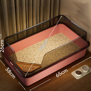 Extra-Large High-Rim Splash-Proof Semi-Enclosed <b>Cat</b> Litter <b>Box</b> - Jumbo <b>Cat</b> Toilet Pet Supply - Product Image 6