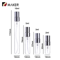 2ml 3ml 5ml 10ml bouchon en plastique de recharge de voyage transparent vide poche de décantation échantillon de parfum mini vaporisateur de parfum atomiseur bouteille en verre