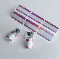 Boîte en papier pliable personnalisée pour flacons avec plateau en plastique, logo personnalisé, finition brillante UV holographique en relief, pour ensemble de peptides 3ml 10ml