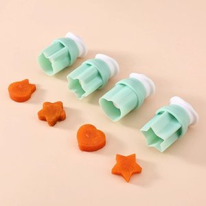 Lot de 4 <span class=keywords><strong>emporte</strong></span>-pièces à ressort en plastique pour biscuits, légumes et fruits, moule à pression pour boîte à bento pour enfants, outils de pâtisserie - Product Image 2