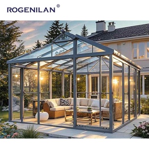 Véranda en aluminium sur mesure Rogenilan pour maison, solarium avec fenêtres et portes en verre trempé pour maison - Product Image 6