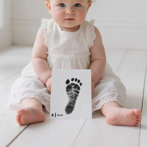 Carte pietra miliare per bambini 15 pezzi Kit per la mano e l'impronta del bambino Album mese di inchiostro blocco per pietra miliare del libro ricordo dell'impronta del bambino - Product Image 6