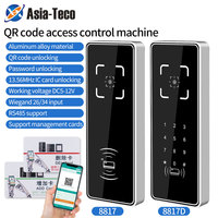 Nouveau lecteur de carte intelligente IC/NFC TTL RS485 WG 26/34 Wifi étanche avec code QR dynamique Contrôleur d'accès avec cadre en alliage d'aluminium