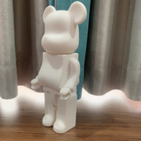 Ornement d'embryon blanc, figurine d'action d'ours en bloc, design populaire, artisanat personnalisé, statue d'ours fluide en vinyle, jouet en résine, tirelire