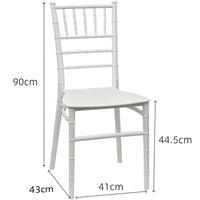 Chaise de Réception de Mariage Chiavari Luxe Blanc Empilable en Plastique pour Événements et Extérieur