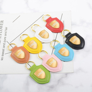 Wholesale Factory Price Creative Custom Engraved Logo Metal Blank Leather Keyring