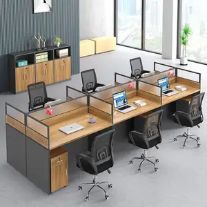 Ekintop, muebles de oficina, estación de trabajo, escritorio de madera, Partición de oficina, estación de trabajo con 6 cajones, escritorio, muebles de oficina