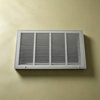 Grille de ventilation fixe à simple lamelle en acier laminé à froid 20*12 de haute qualité, revêtement poudré blanc, pour retour d'air centralisé au plafond
