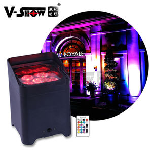 <span class=keywords><strong>VSHOW</strong></span> WBRF0606 4 Piezas con Bolsa, Luz LED 6 Piezas 18W RGBWAUV 6en1, Batería Inalámbrica DMX, Control Remoto WI-FI, LED para DJ, Iluminación para Bodas - Product Image 1