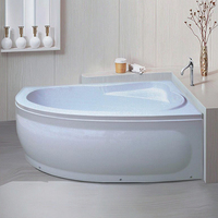 Baignoire autoportante en acrylique portable avec siège, égouttoir et tablier, traditionnelle, pour salle de bain intérieure, pour hôtel et villa
