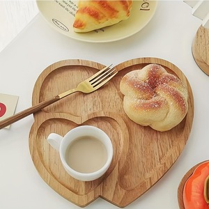 Plateau en bois en forme de cœur 23x20cm, design double cœur, pour restaurant, service à domicile, écologique - Product Image 2