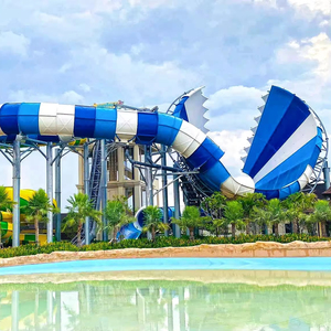 Parc <span class=keywords><strong>aquatique</strong></span> extérieur pour enfants, <span class=keywords><strong>jeux</strong></span> aquatiques, grand toboggan en spirale en métal et fibre de verre dans la piscine - Product Image 1