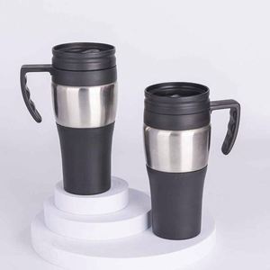 Stainless Steel Travel Mug <b>Double</b> <b>Wall</b> Vacuum Insulated With Lid Minimalist Design For Outdoor Use - Product Image 1
