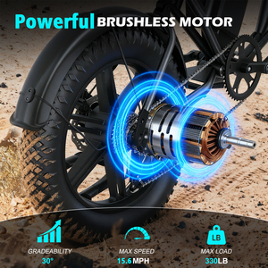 จักรยานไฟฟ้าออลเทอร์เรนขนาดยาง 20 นิ้ว สำหรับผู้ใหญ่ แบตเตอรี่ 48V 20AH ระยะทางไกล เหมาะสำหรับการเดินทาง พร้อมตะแกรงหลัง รุ่น V9-G60 250W - Product Image 6