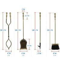 Support à outils de cheminée en fer forgé en forme de canard doré Zhongpin avec 4 accessoires, ensemble d'outils pour foyer à bois