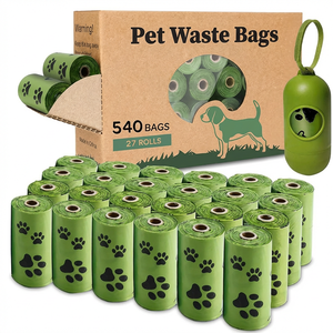 Custom Logo Biodegradable Pet Waste Bags Compostable Dog Waste Poop Bags