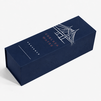 Boîte cadeau magnétique pliable personnalisée avec logo, emballage en carton plat avec insert pour rhum, whisky, liqueur, cadeau de Noël