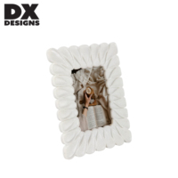 Bingkai Foto Resin Kelopak Bunga 3D DX Designs Cream 4x6 5x7 8x10 Inch, Bingkai Gambar Estetika Modern untuk Pajangan Meja