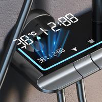 Système de mitigeur thermostatique d'eau chaude et froide Robinet de salle de bain Système de douche de salle de bain noir