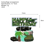 Ensemble de vaisselle pour fête d'anniversaire sur le thème de l'armée, comprenant assiettes et gobelets, pour fête d'anniversaire de garçon militaire ou de chasseur, fournitures de fête