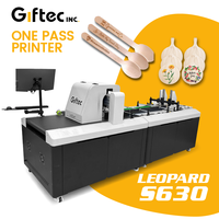 Impresora de Madera Automática Multifunción Giftec de Una Sola Pasada, Máquina de Inyección de Tinta Industrial de 60 cm con Cinta Transportadora de 800 mm para Letreros y Logotipos de Madera