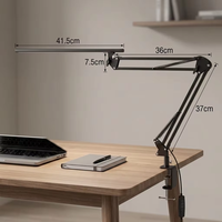 Lampe de bureau LED en métal pliable avec interrupteur à bouton, AC 95CRI, luminosité/couleur réglables, protection des yeux, écologique, à intensité variable pour chambre à coucher