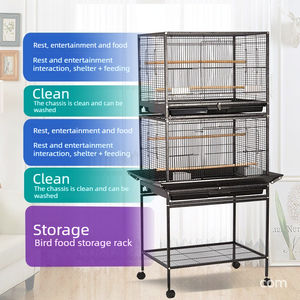 <span class=keywords><strong>Cage</strong></span> à oiseaux carrée de luxe en acier inoxydable pour perroquets, utilisation intérieure et extérieure, plateau et emballage en plastique - Product Image 3